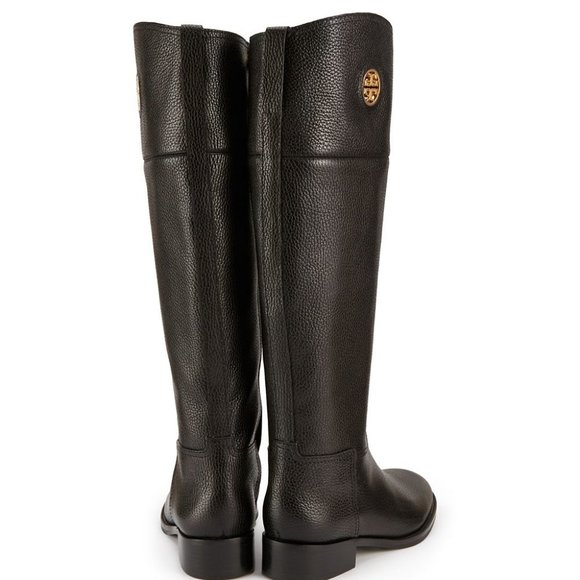 Tory Burch Women's Junction Leather Riding Boots Black Size 8 - Picture 3 of 5